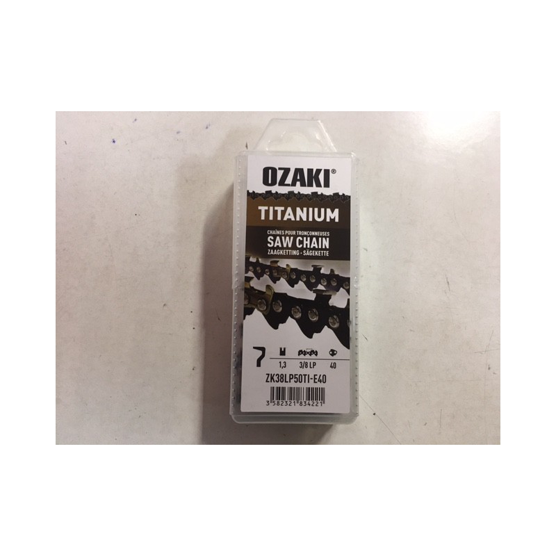Cadena de motosierra Ozaki Titanium 3/8 1,3 40 eslabones